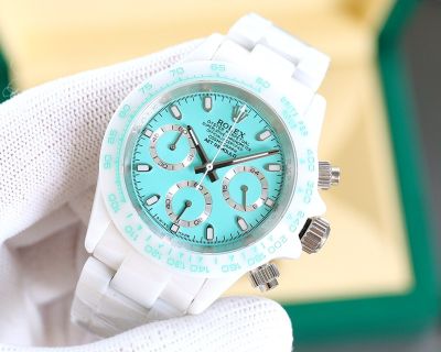 ROLEX Daytona Replica with Ceramic Bezel VK63 Movement Sapphire Glass Light Blue Watch